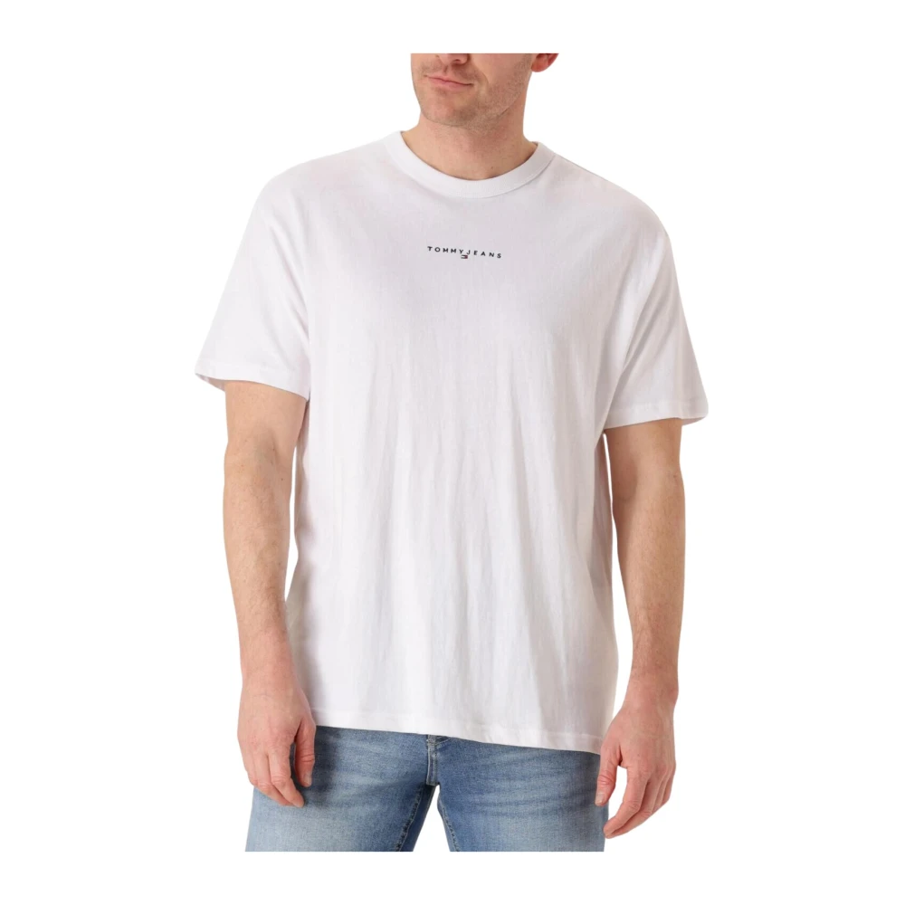 Tommy Jeans Linear Logo Tee voor heren White Heren