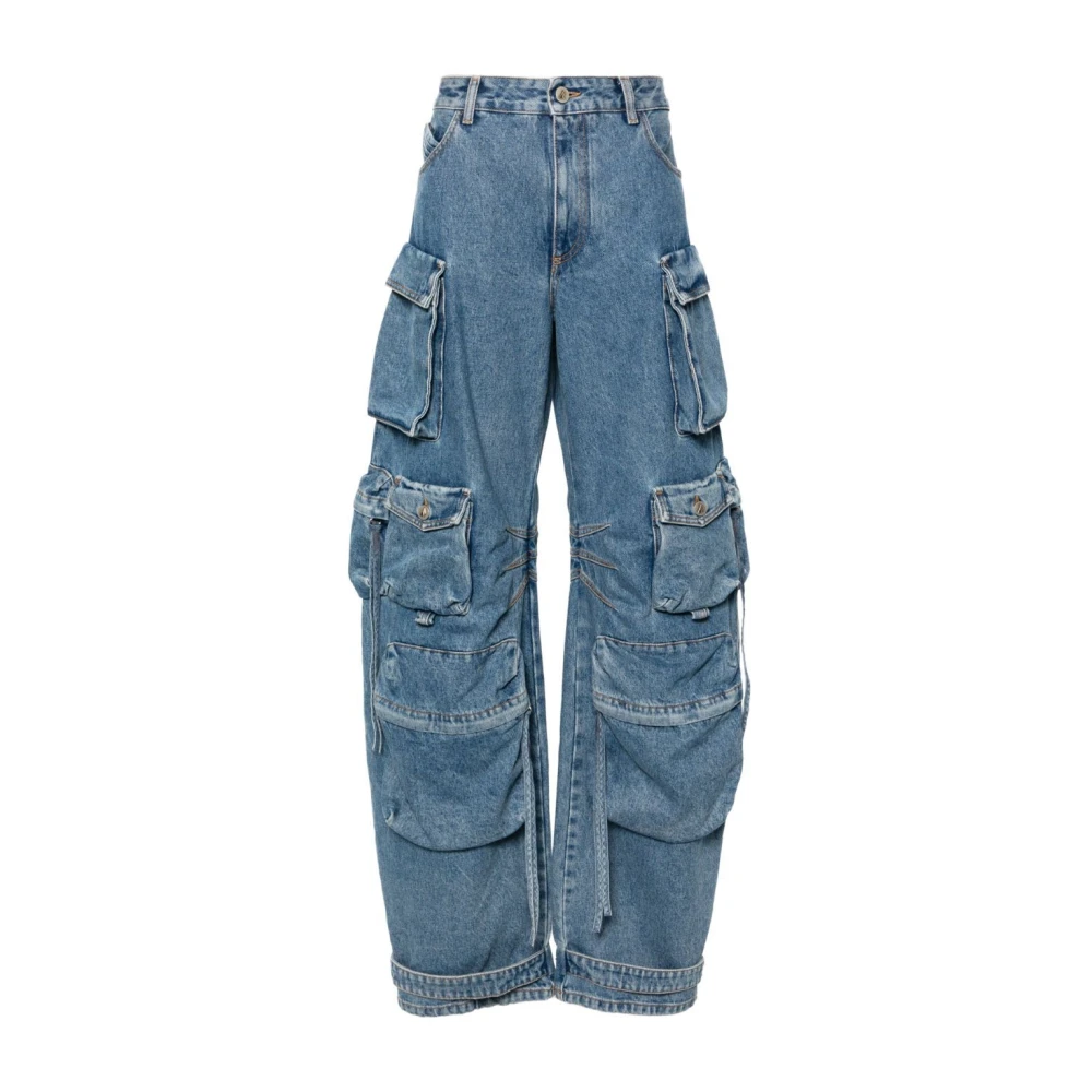 The Attico Denim Fern Lange Broek Blue Dames