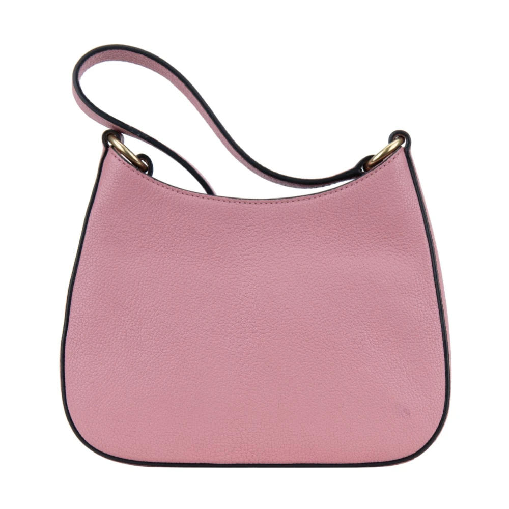 Miu Leren handtas met magnetische knoop Pink Dames