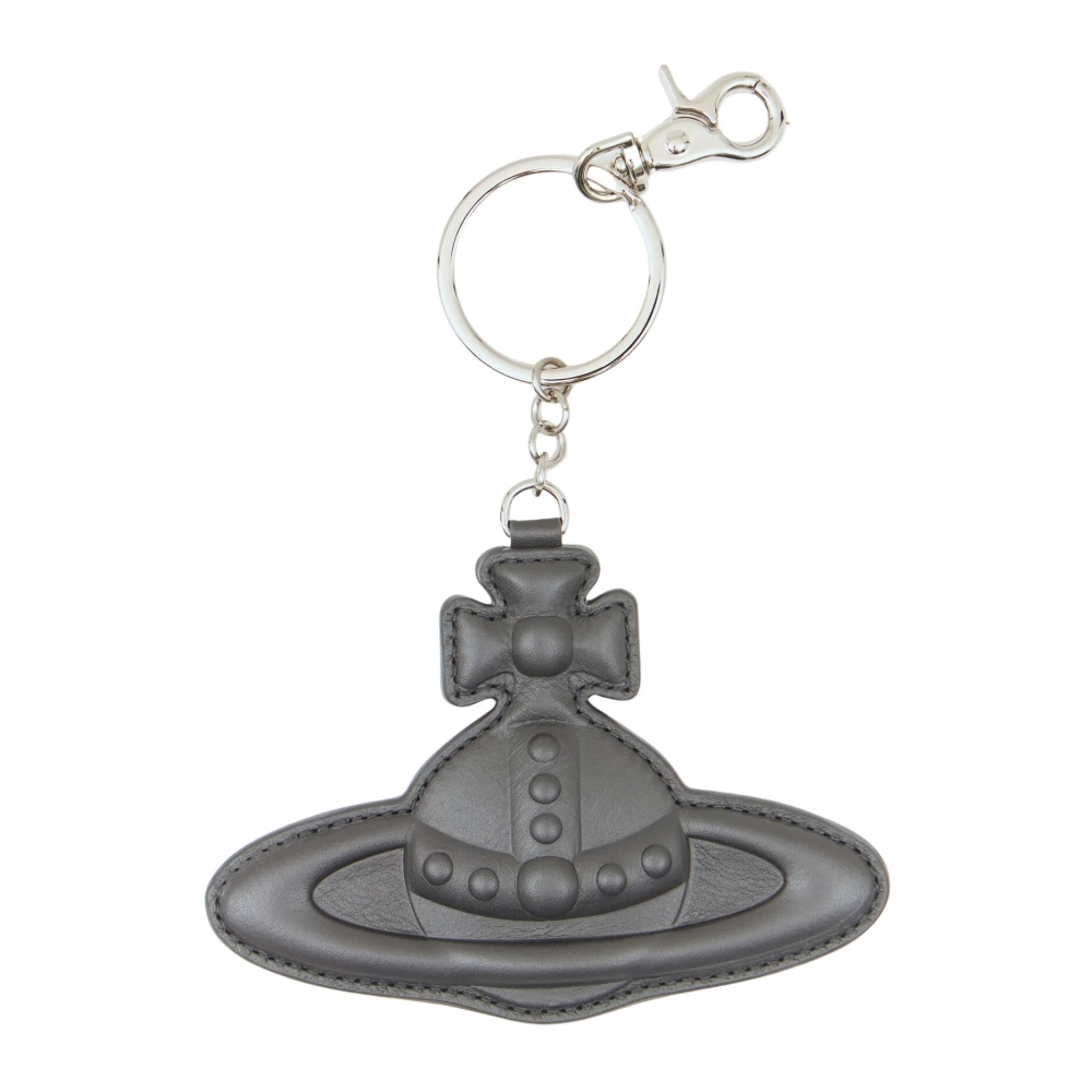 Vivienne Westwood Orb Leren Sleutelhanger Hanger Klip Black Unisex