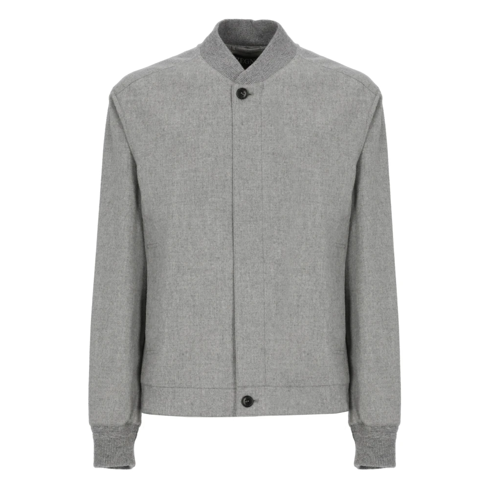Ermenegildo Zegna Kasjmier Grijs Jack met Kraag Gray Heren