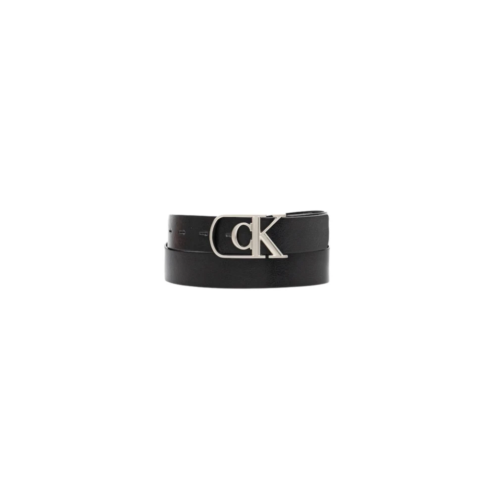 Calvin Klein Men's Black Belts, 115 Cm, Full Grain Leather Logo Belt