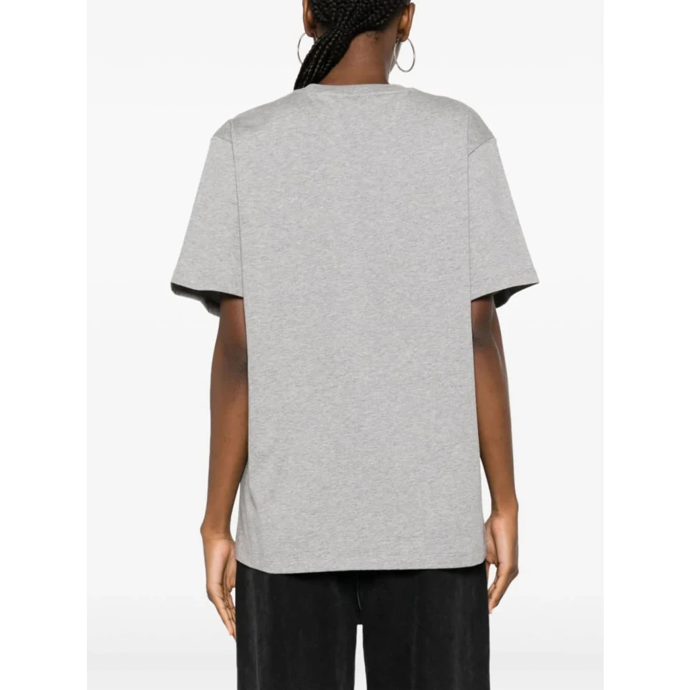 Stella Mccartney Grijze Rhinestone Logo T-Shirt Gray Dames