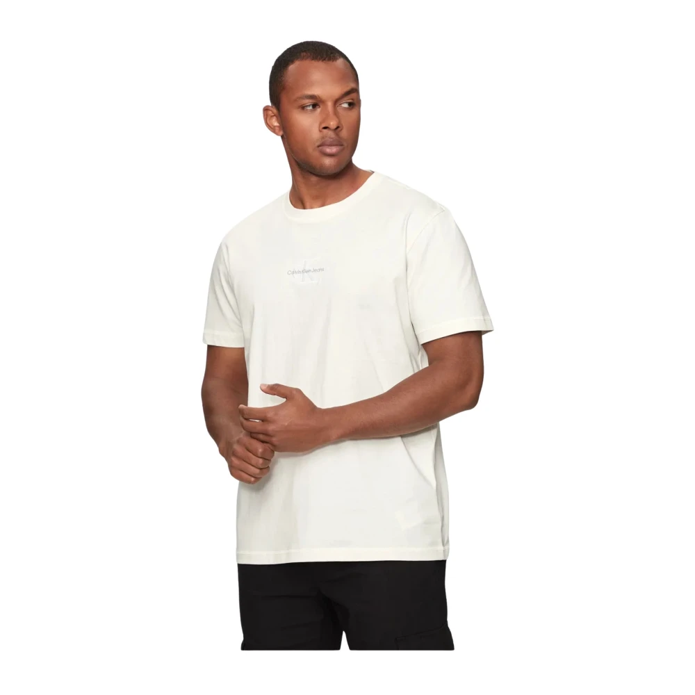 Calvin Klein Geborduurd logo katoenen T-shirt White Heren