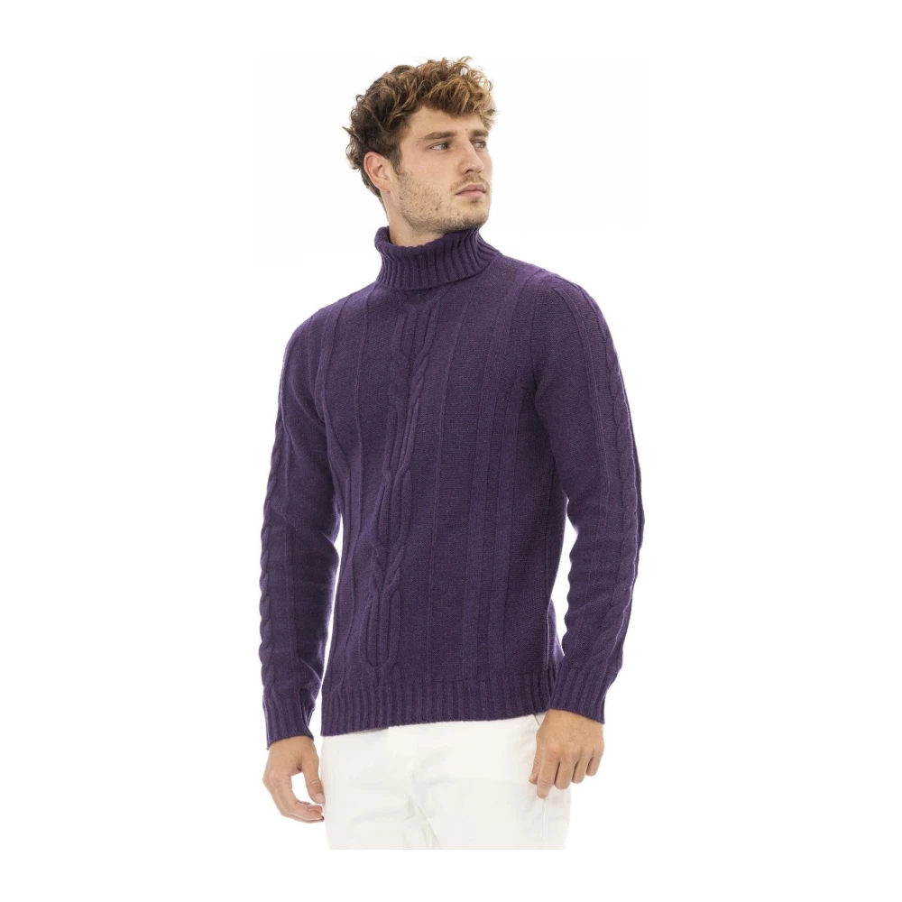 Alpha Studio Trui Lange Mouw Regular Fit Purple Heren