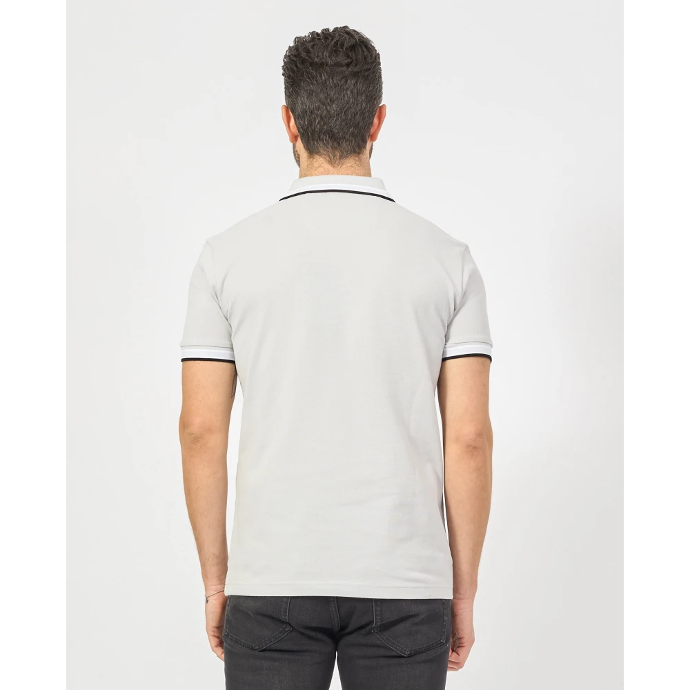 Hugo Boss Polo shirt met contrastbies Gray Heren