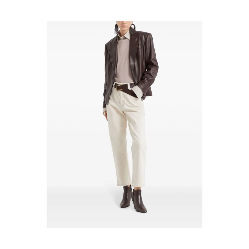 BRUNELLO CUCINELLI Poederroze Metallic Gebreide Trui Pink Dames