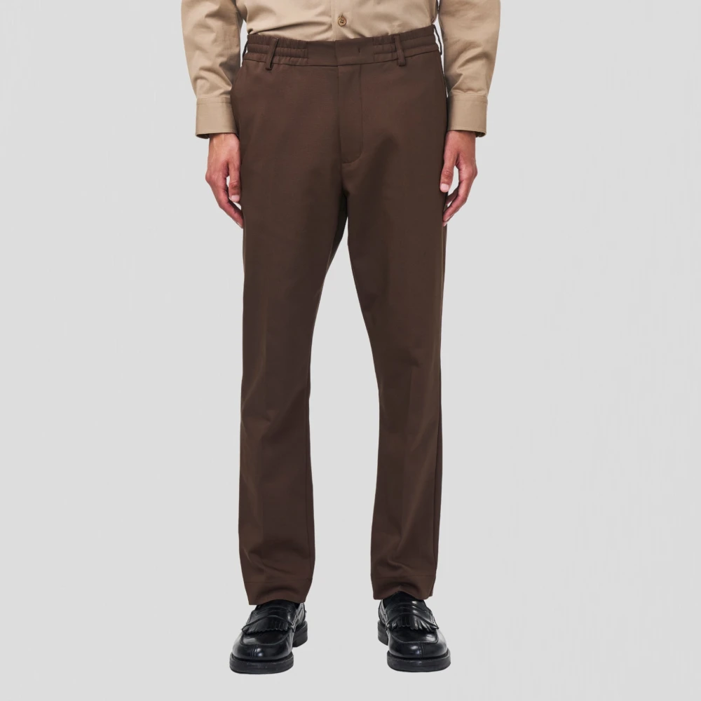 Nn07 Tapered Leg Katoenmix Broek Brown Heren
