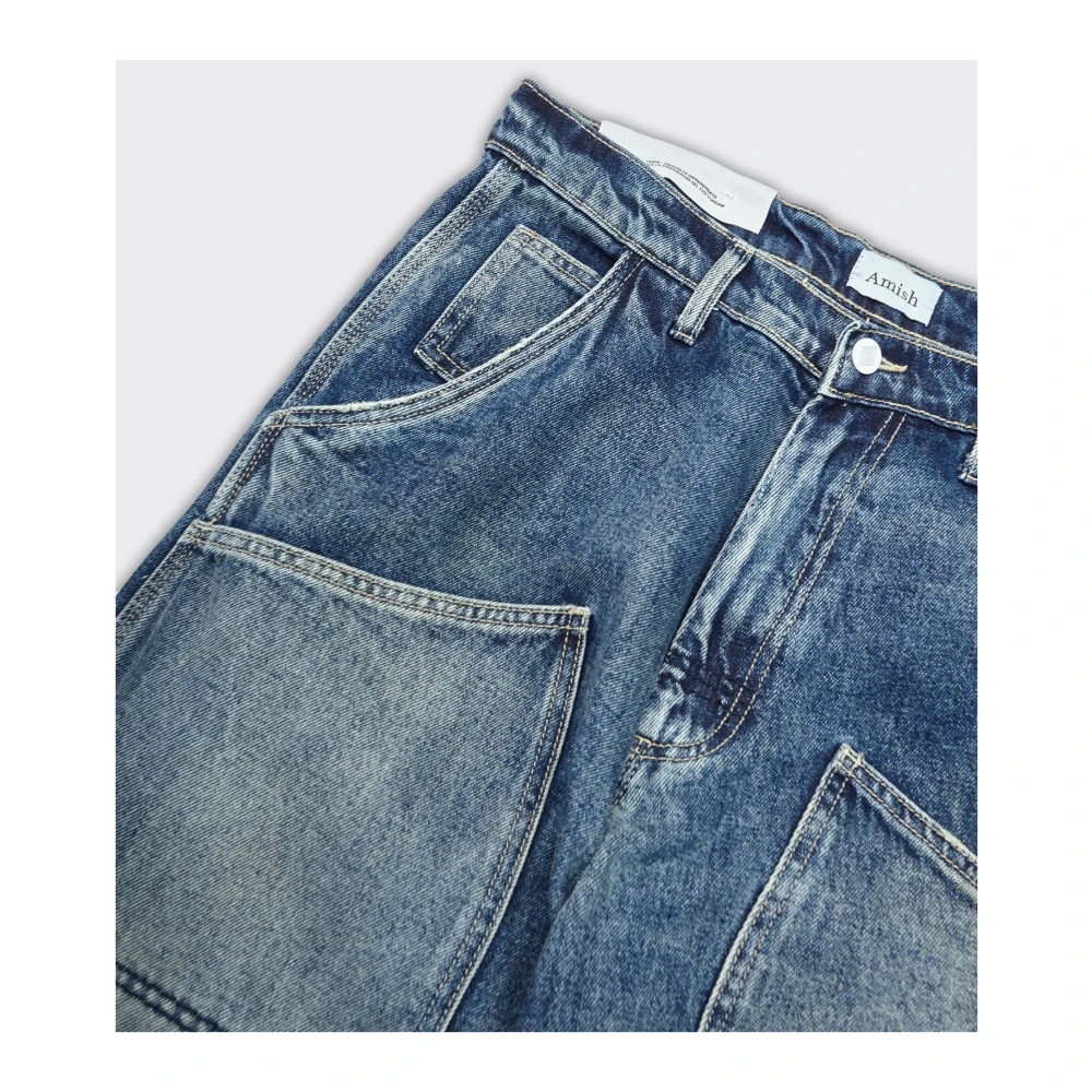 Amish Super Knee Denim Jeans in Blauw Blue Heren