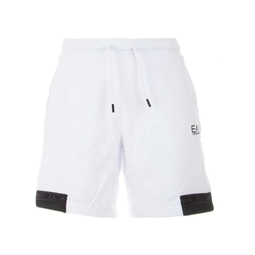 Armani Shorts met Logo Streep Ontwerp White Heren