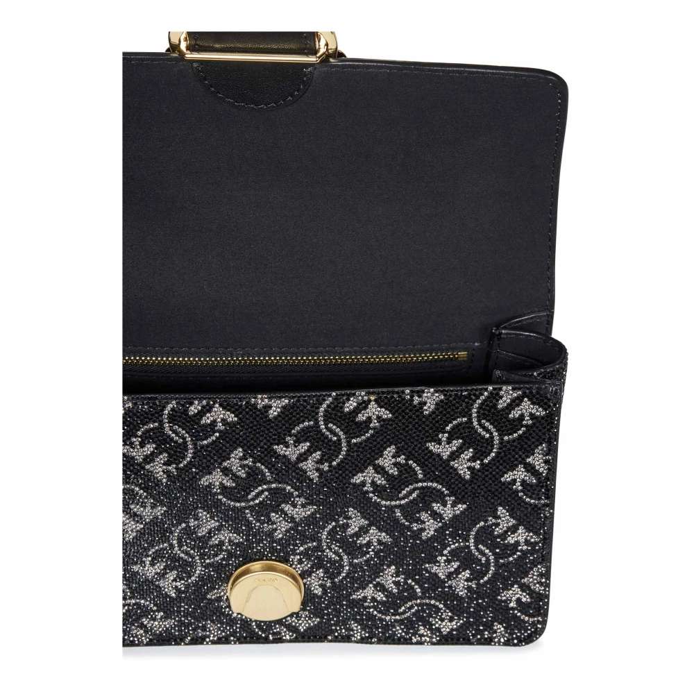 pinko Zwarte Schoudertas met Strass Black Dames