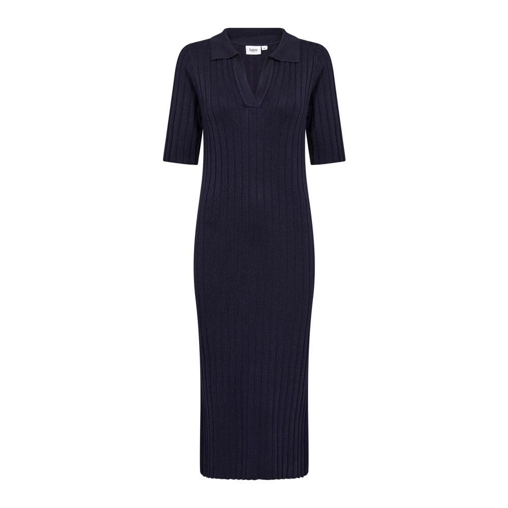 Saint Tropez Blauwe Polo Jurk met Korte Mouwen Blue Dames