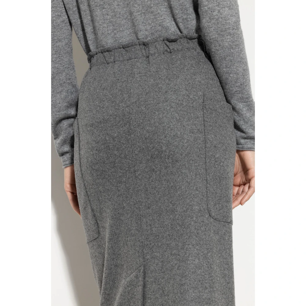 LUISA CERANO Melange Wol Flanel Jersey Lange Rok Gray Dames