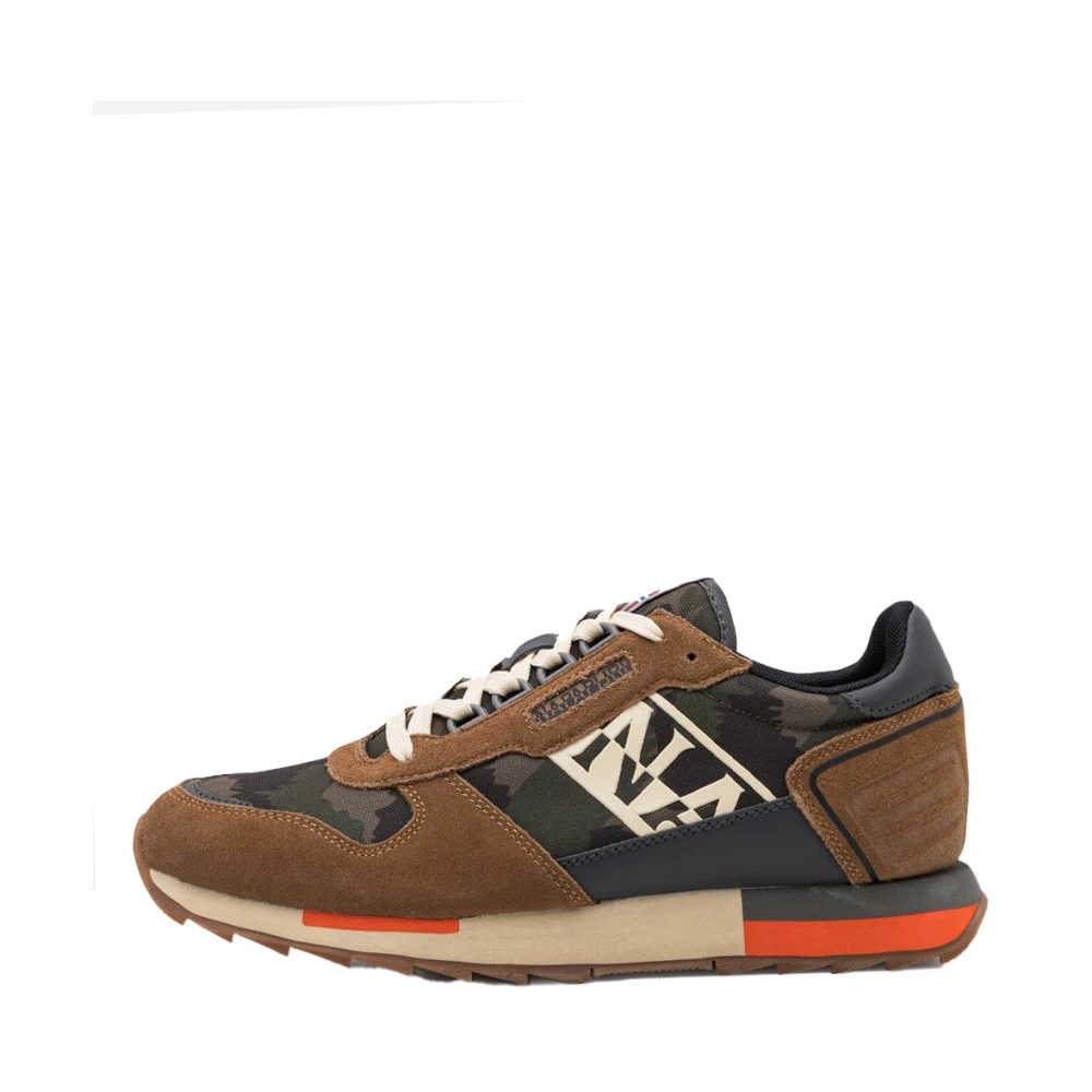 Napapijri Leren/Polyester Sneakers Heren Schoenen Groen