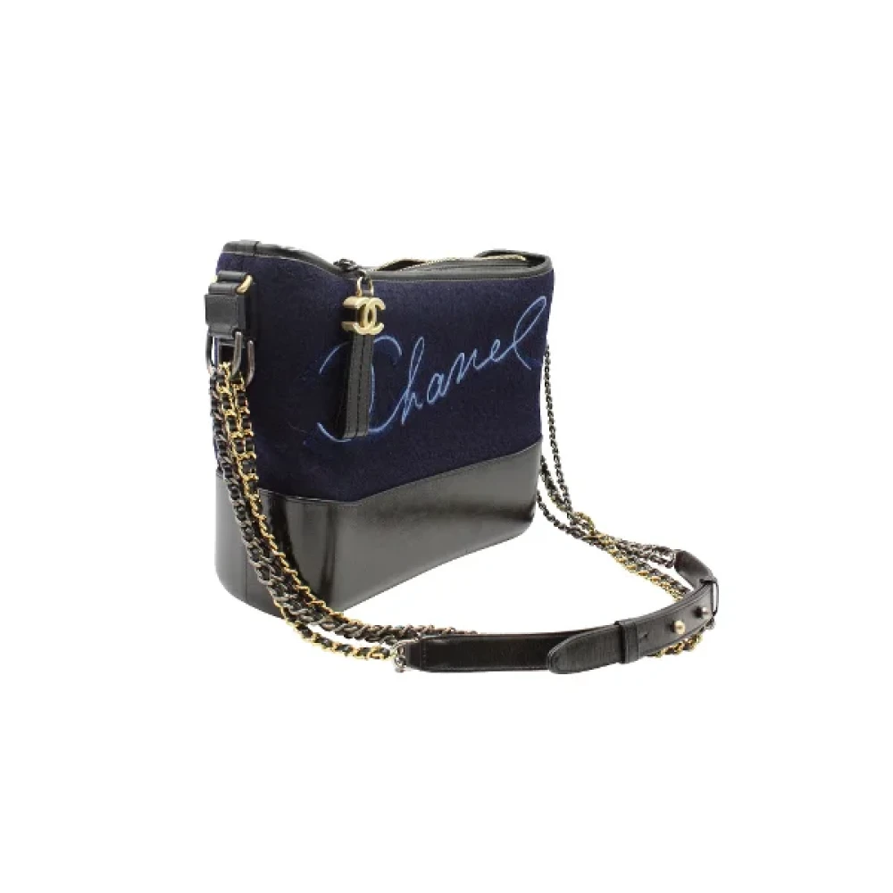 Chanel Vintage Pre-owned Wool crossbody-bags Blue Dames
