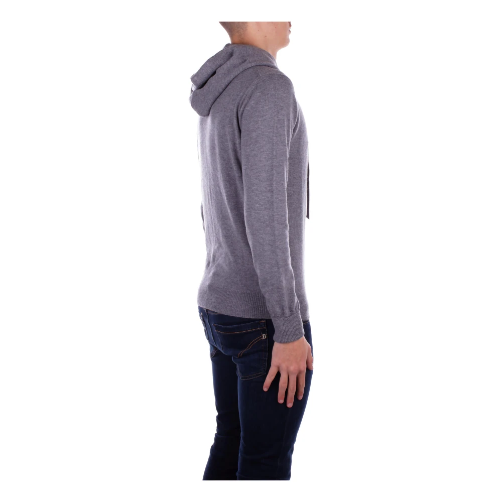 Alpha Studio Hoodie Slim Fit Wol Gray Heren