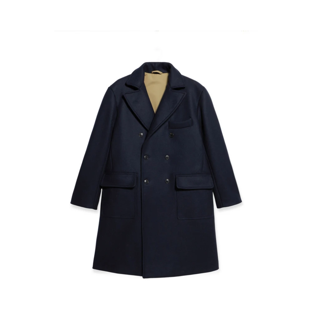 Fortela Dubbelbreasted wollen jas Blue Heren