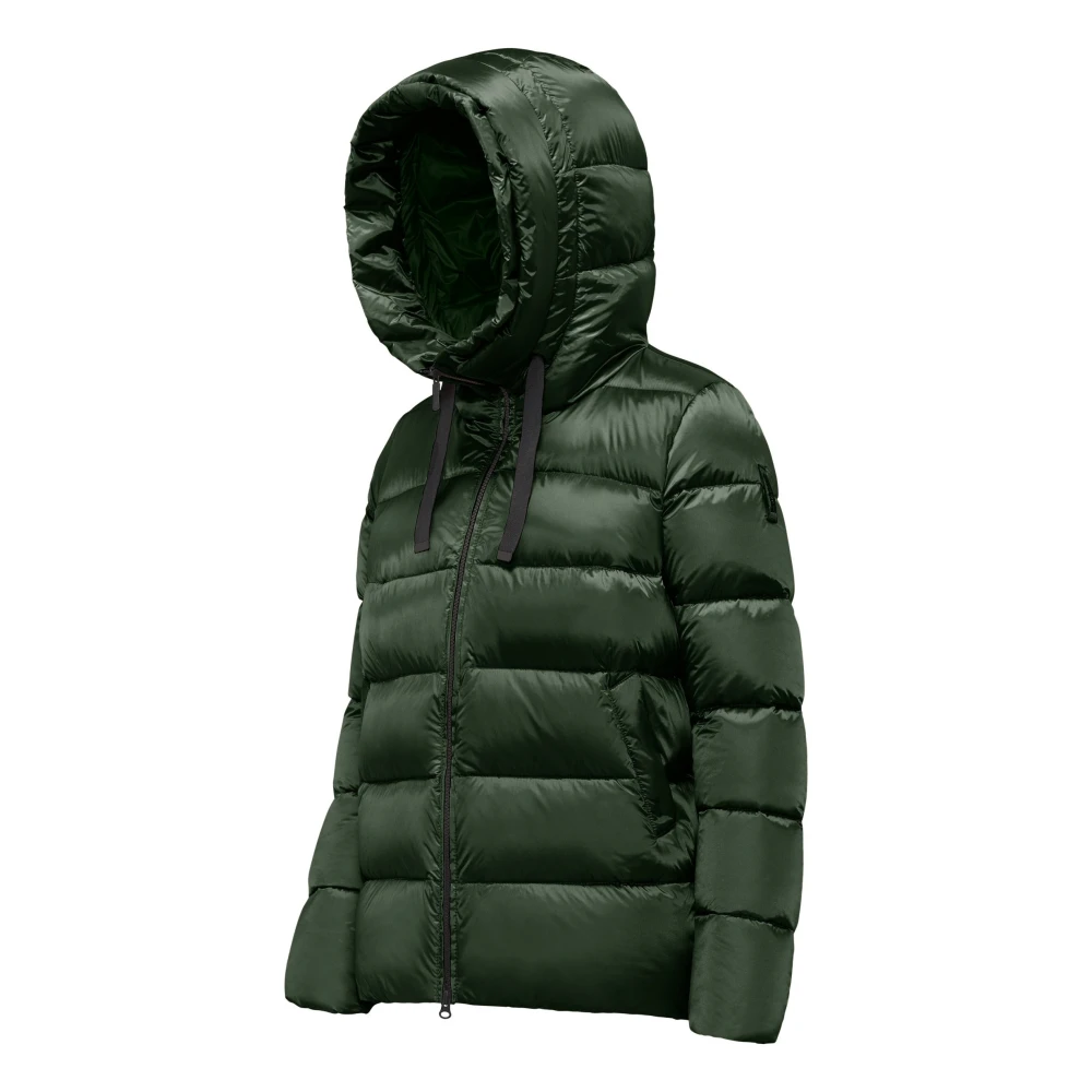 BomBoogie Dichte Nylon Donsjas met Capuchon Green Dames