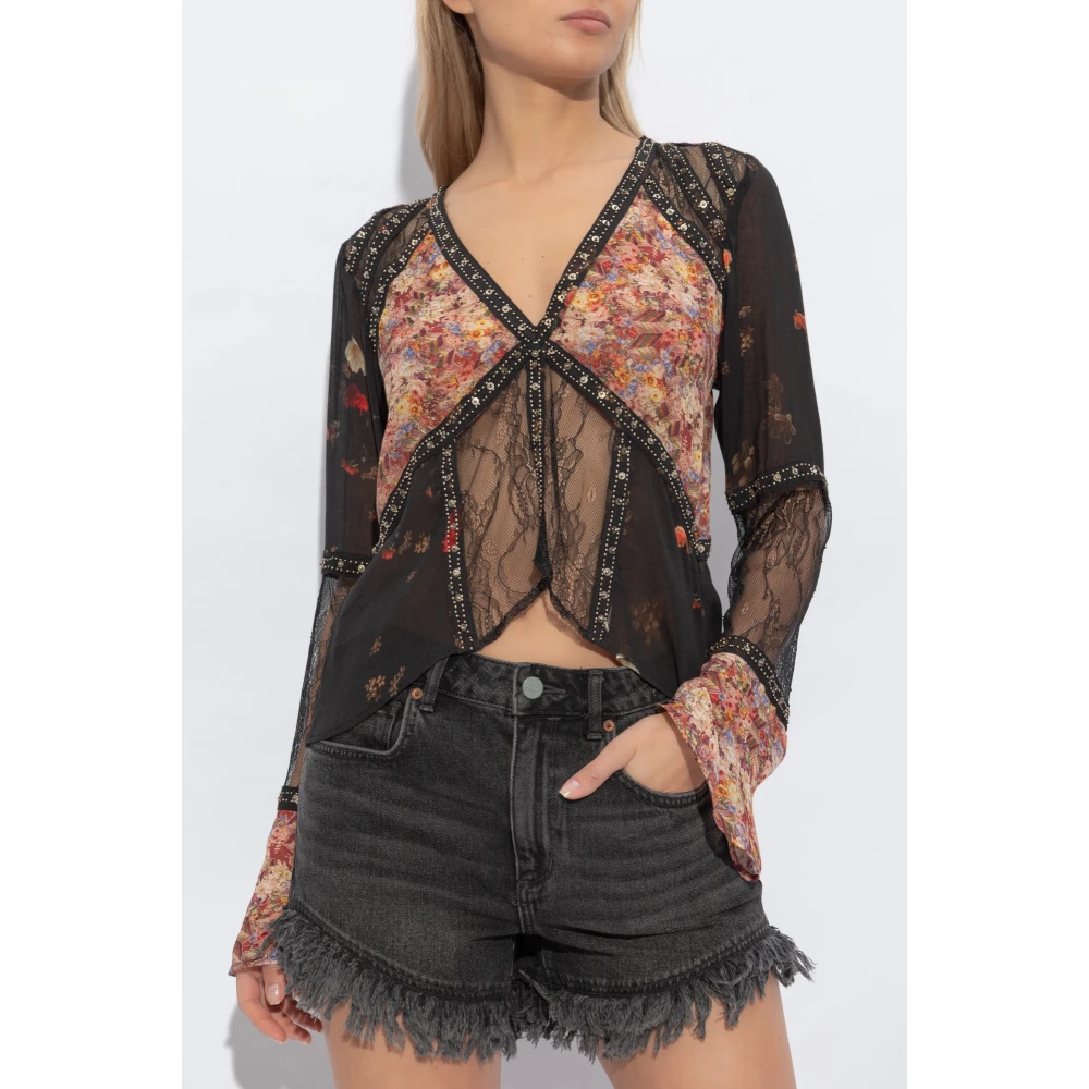 AllSaints Gemengd Materiaal Top Florence Multicolor Dames