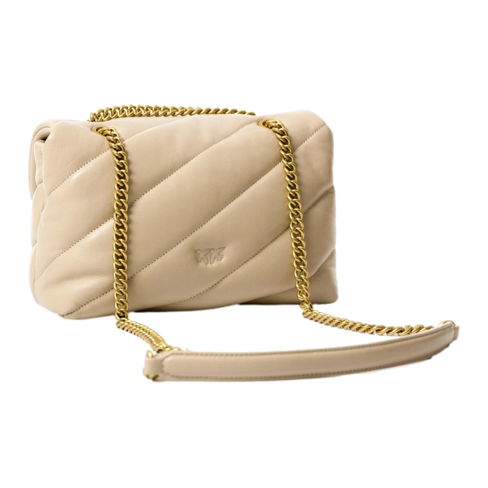 pinko Love Puff Classic Sheep Nappa Tas Beige Dames