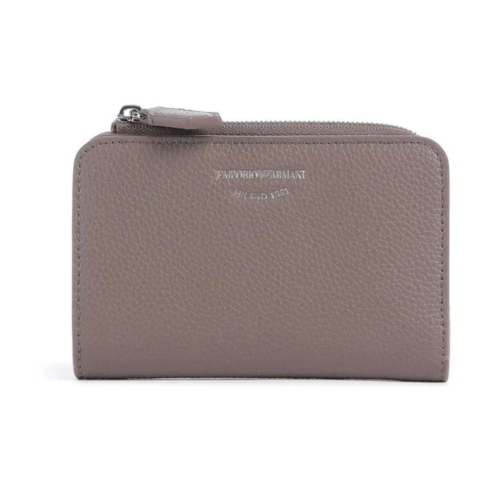 Emporio Armani Women's Beige Wallets & Cardholders, One Size, Wallet With Textured Logo