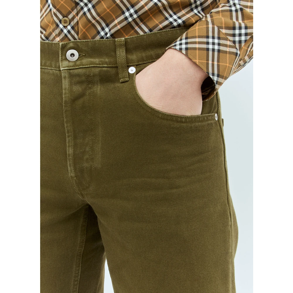Burberry Geruite Twill Broek met Manchetten Brown Heren
