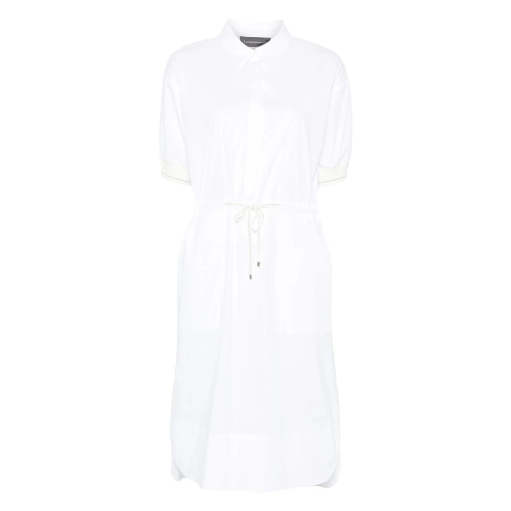 Lorena Antoniazzi Casual Midi Jurk in Wit Katoen White Dames