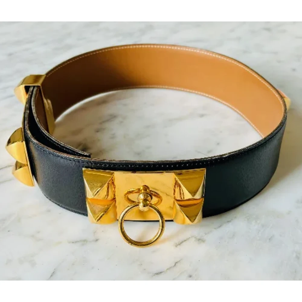 Hermès Vintage Pre-owned Leather belts Black Dames