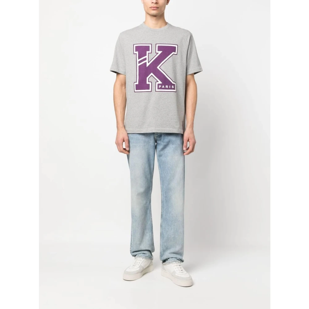 Kenzo K Print T-Shirt Gray Heren
