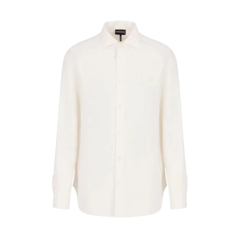 Emporio Armani Uomo Bianco Camicia A Maniche Lunghe