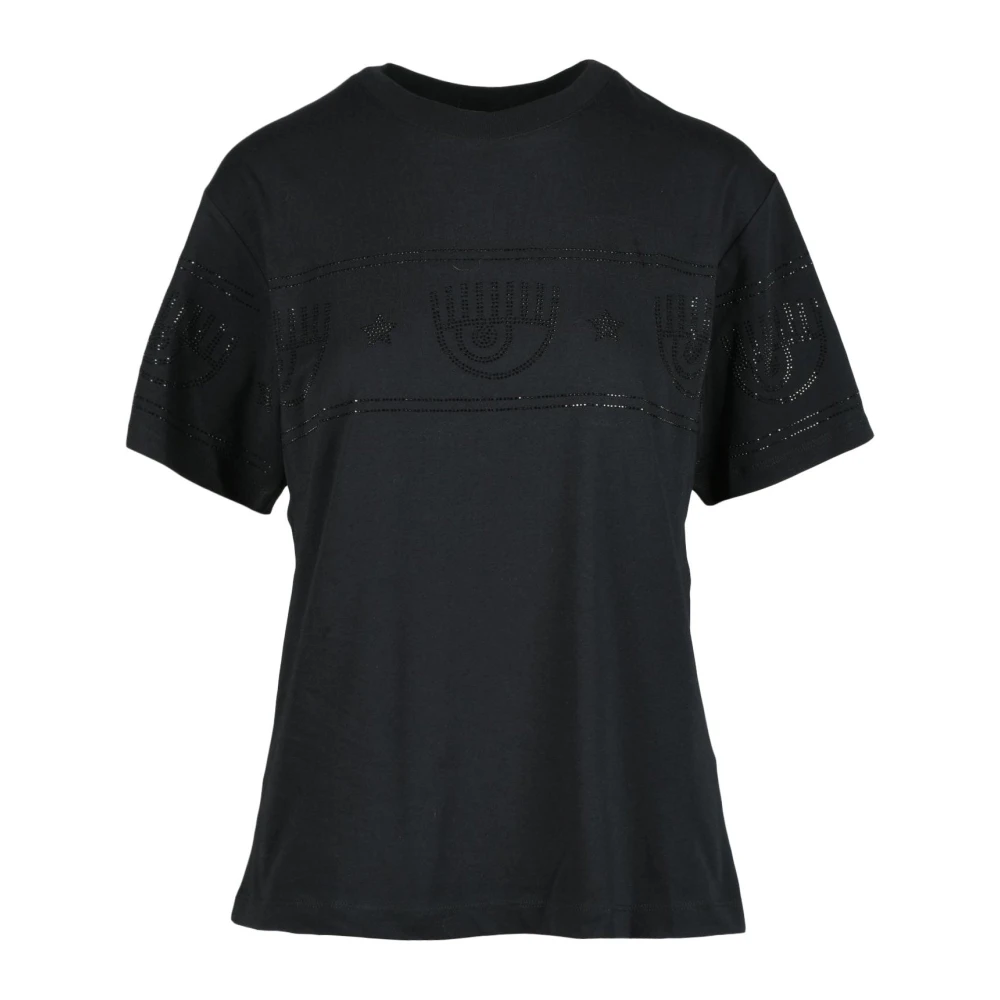 Chiara Ferragni Collection Katoenen T-shirt met uniek design Black Dames