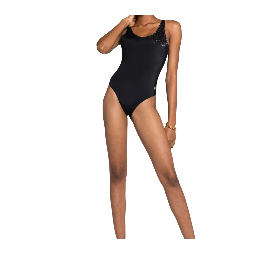 Roberto Cavalli Monogram Badpak met Lage Rug Black Dames
