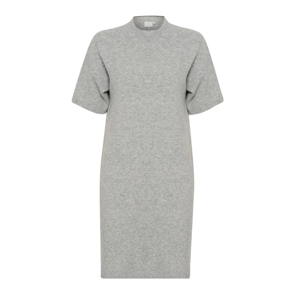 Kaffe Zachte Gebreide Jurk Grijs Melange Gray Dames