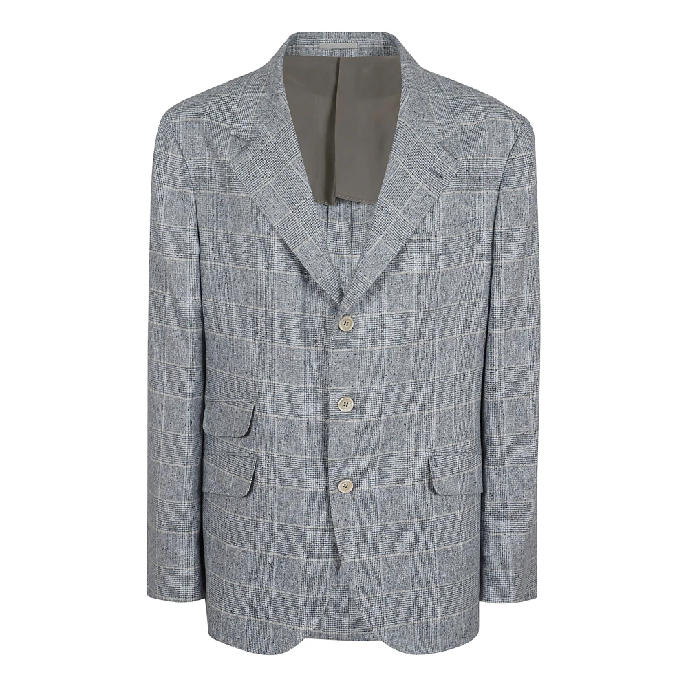 BRUNELLO CUCINELLI Luxe Blauwe Zijden Jas Aw24 Blue Heren