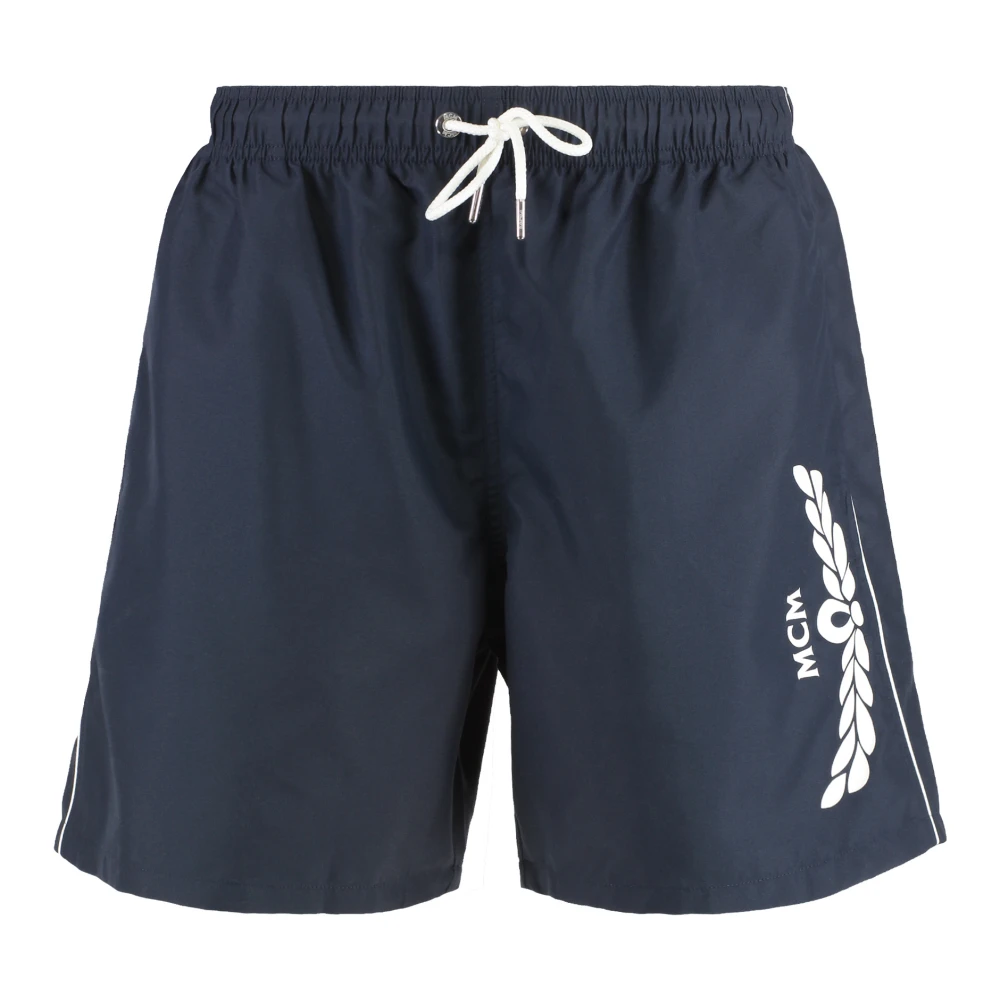 MCM Trekkoord Zwemshorts Polyester Blue Heren