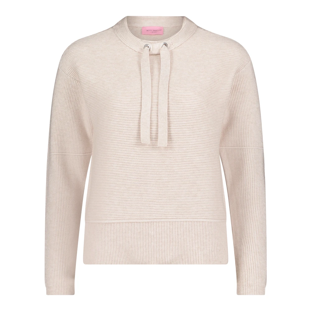 Betty Barclay Sportief-vrouwelijke gebreide trui met strikceintuur Beige Dames