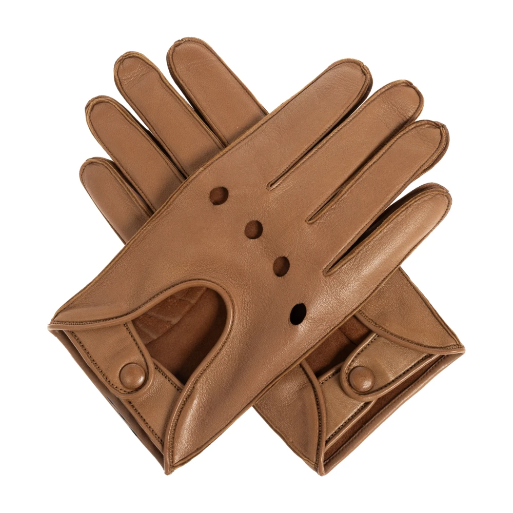 Giorgio Armani Mannelijk Bruin Accessoires Heren, L, Leer, Leren Handschoenen