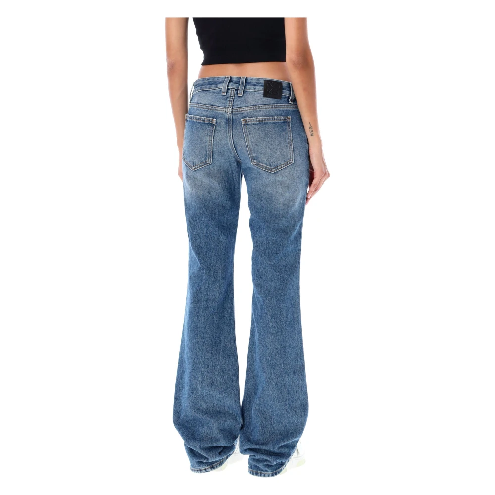 Off White Blauwe Slim Flared Jeans voor Dames Blue Dames