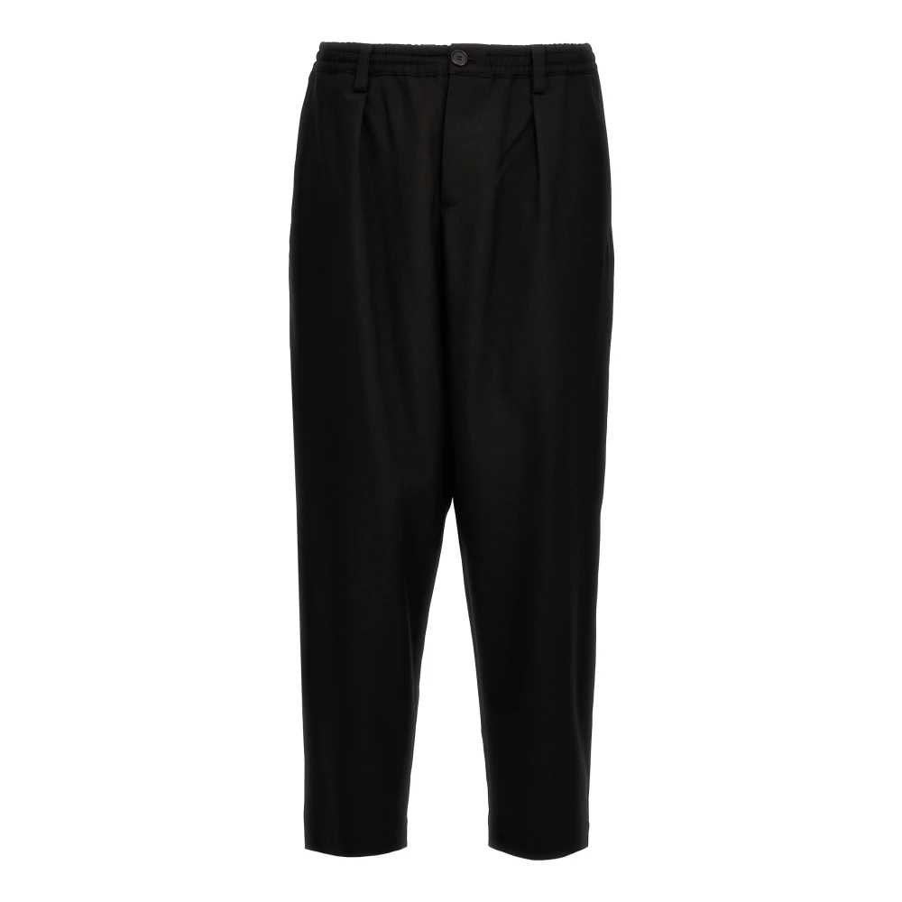 Marni Mannelijk Zwart Tropical Wool Cropped Pants