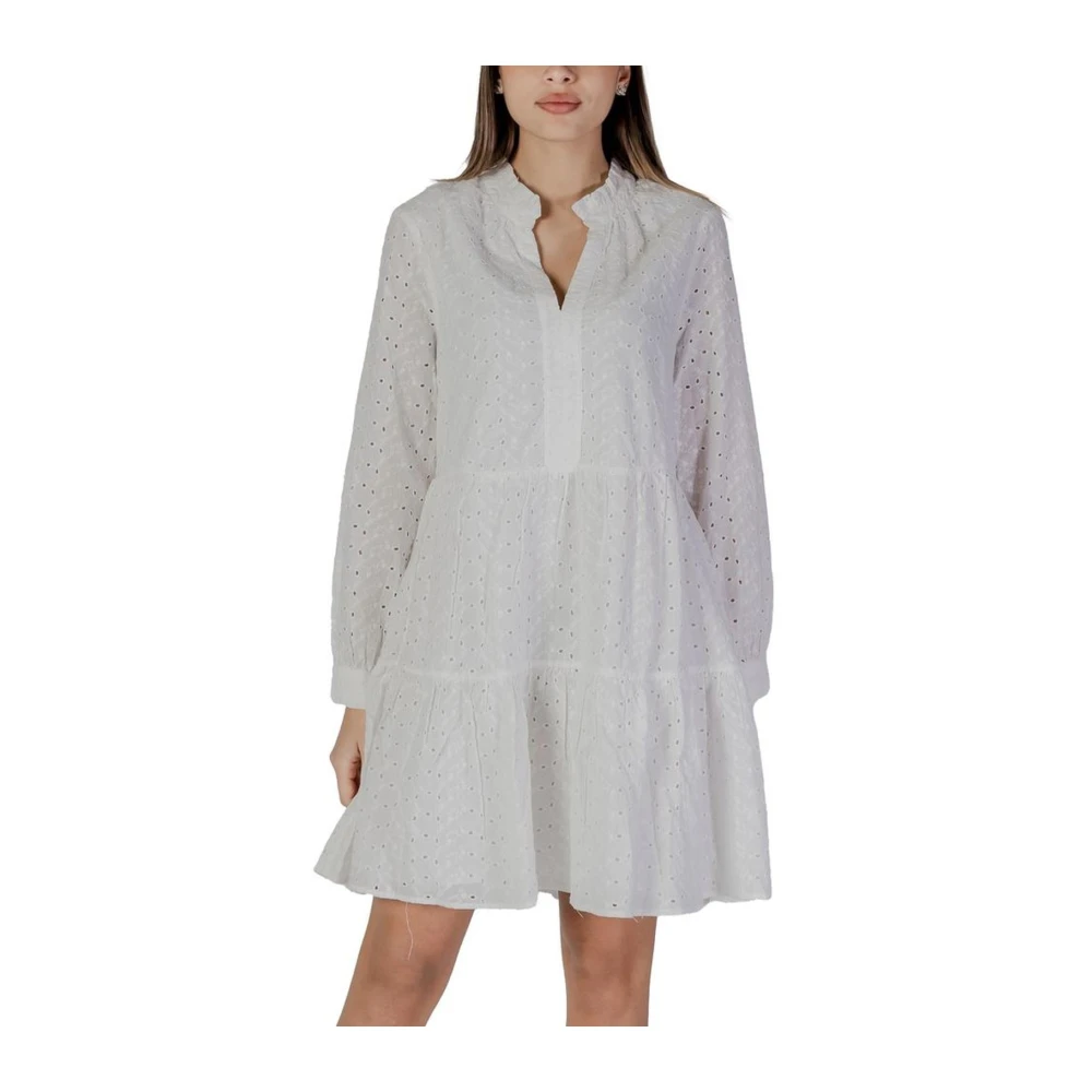 b.Young Witte Katoenen Jurk Dames Lente Zomer Collectie White Dames