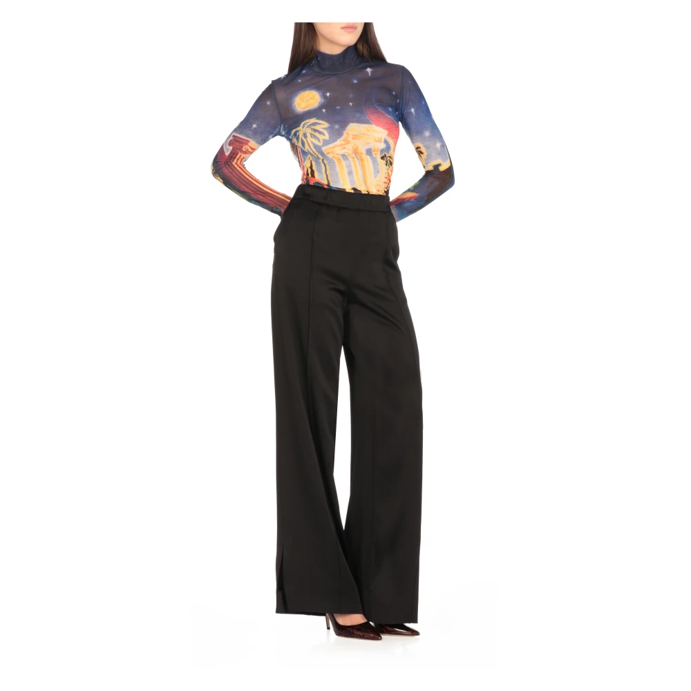 Casablanca Multicolor hoge hals lange mouw T-shirt Multicolor Dames