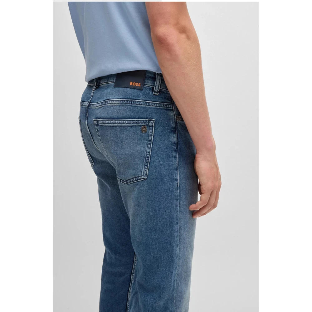Hugo Boss Slim Fit Mid-Washed Jeans Blue Heren