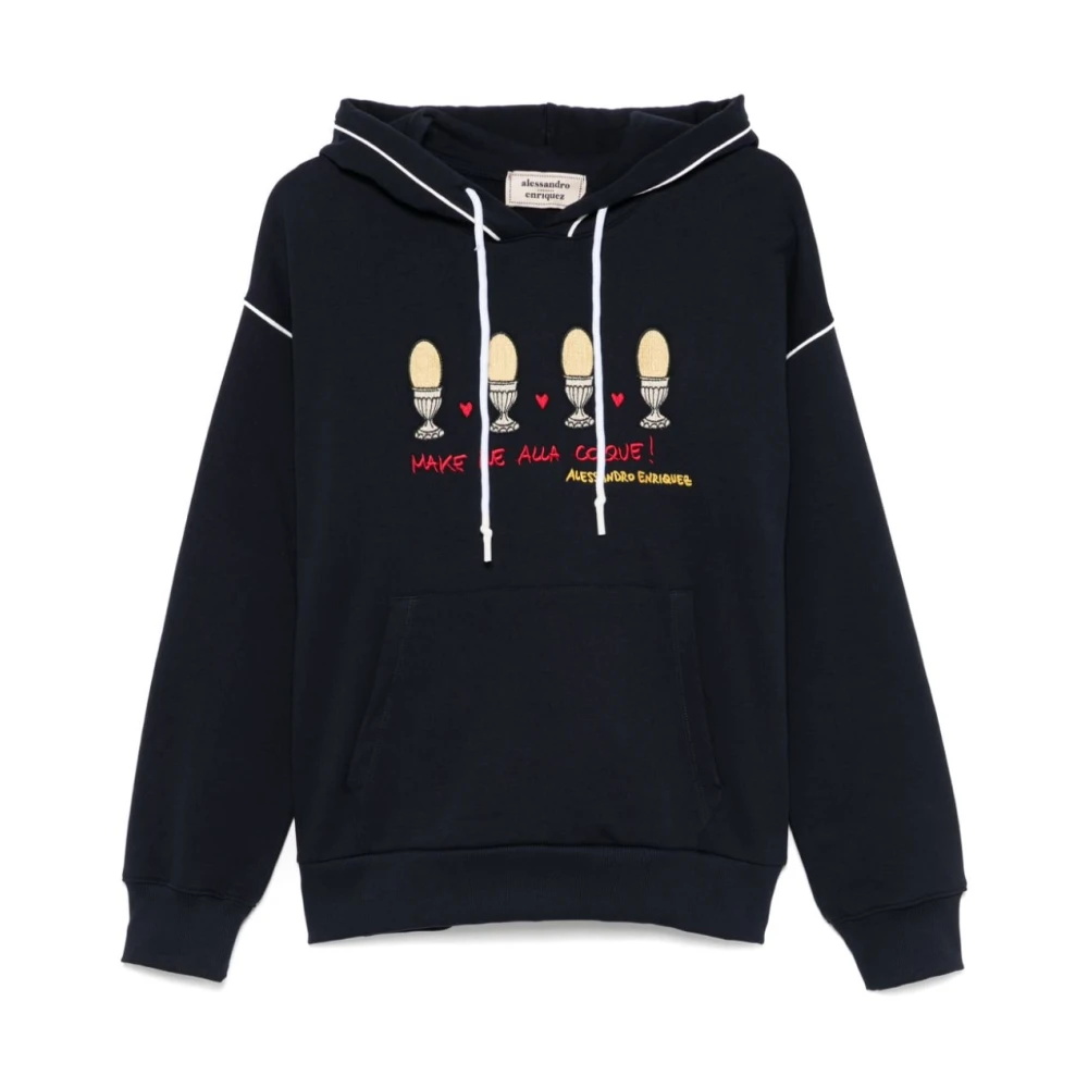 Alessandro Enriquez MultiColour Sweater met Trekkoord Capuchon Multicolor Dames
