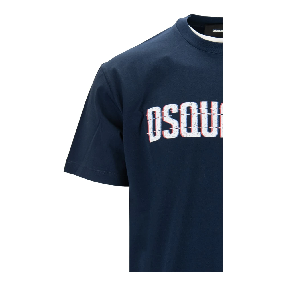Dsquared2 Heren Crew Neck Katoenen T-Shirt Blue Heren
