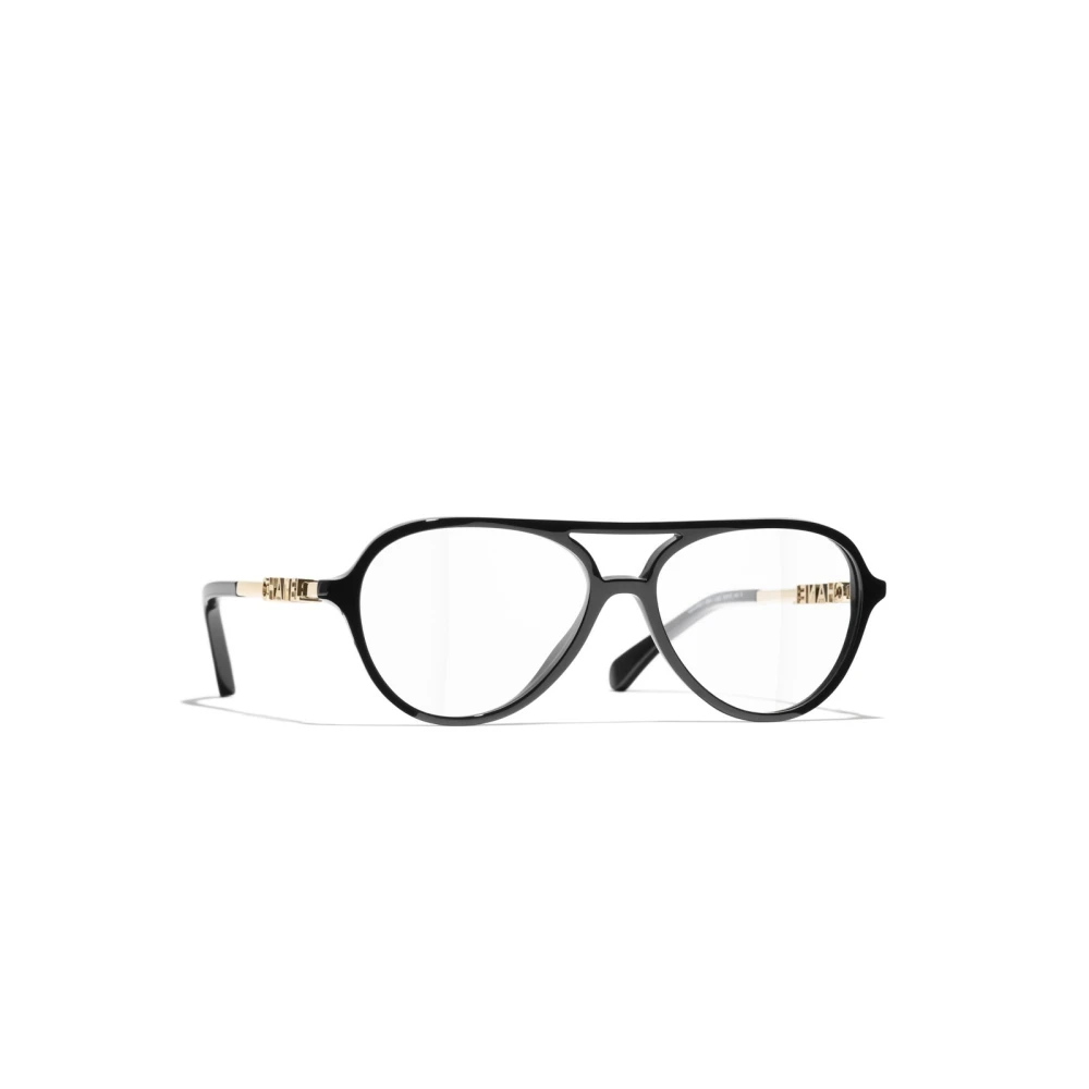 Chanel Women's Black Glasses, 54 Mm, Pilot Eyeglasses
