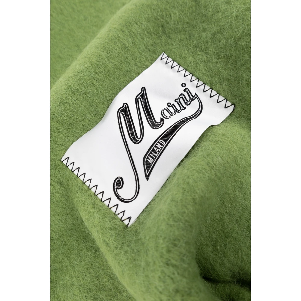 Marni Wollen sjaal met logo Green Dames