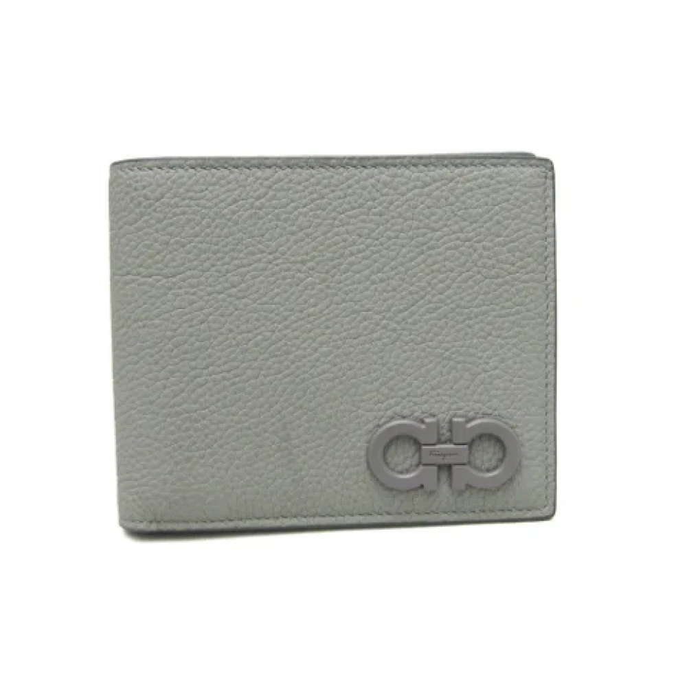 Salvatore Ferragamo Pre-owned Leather wallets Gray Heren