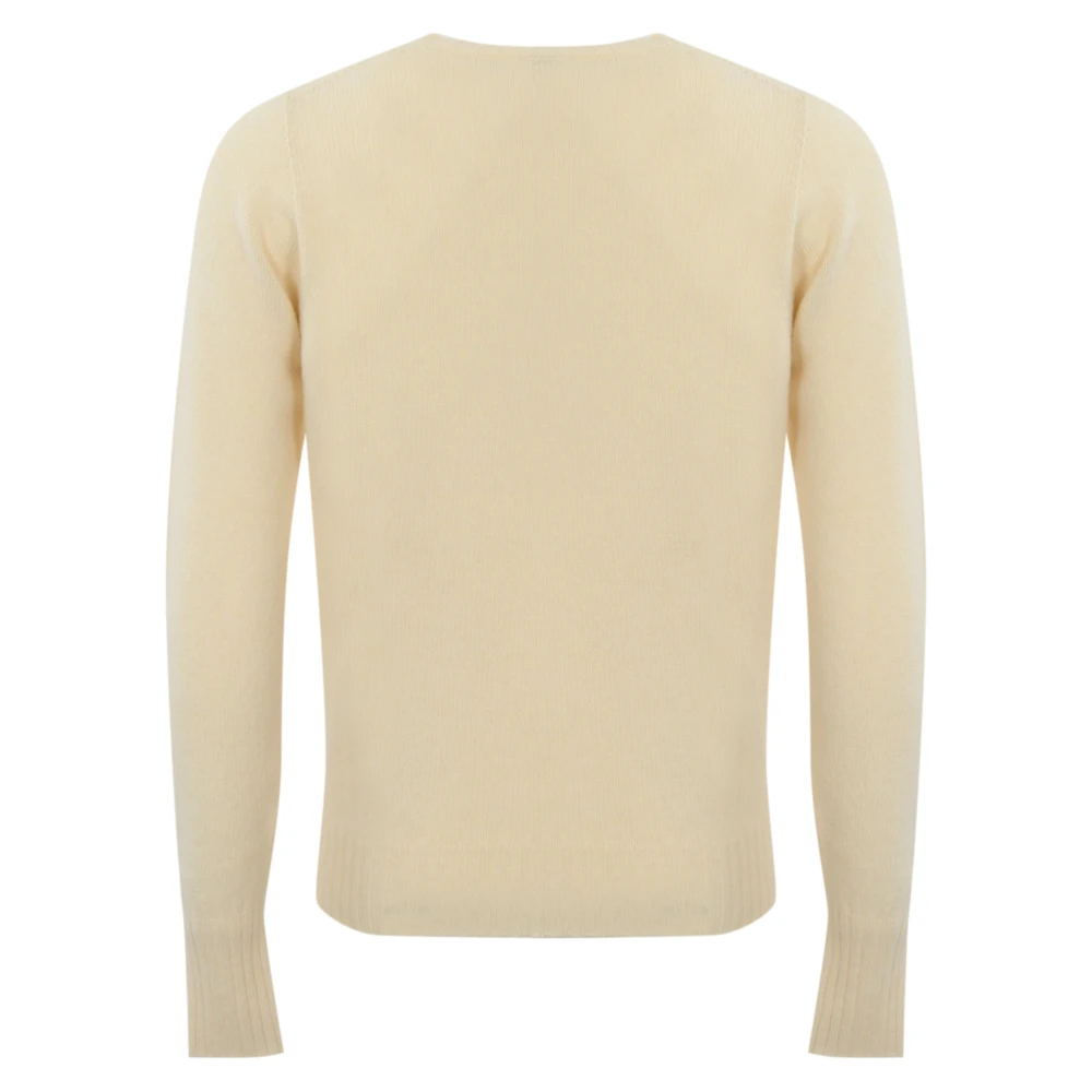 Drumohr Kasjmier Crewneck Trui in Blauw Beige Heren