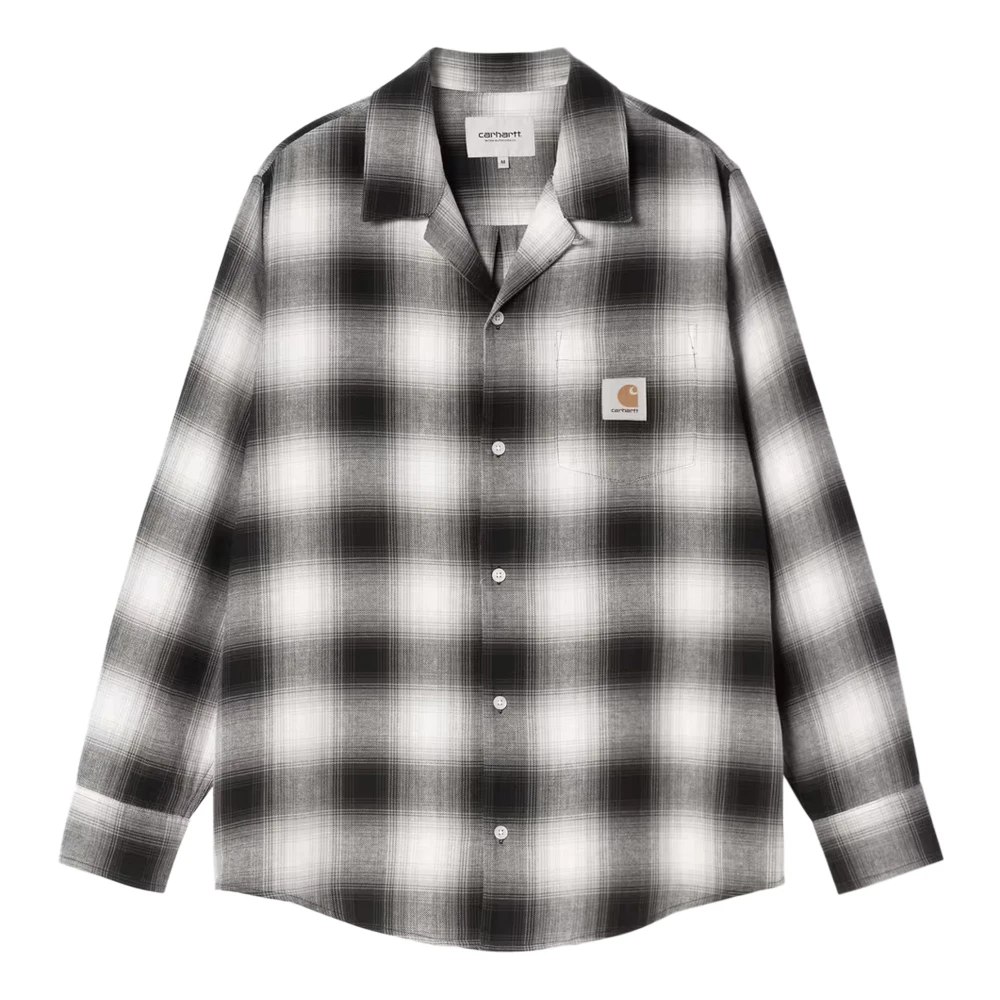 Carhartt Wip Black Casual Shirts, Male, L, L/S Tyers Shirt