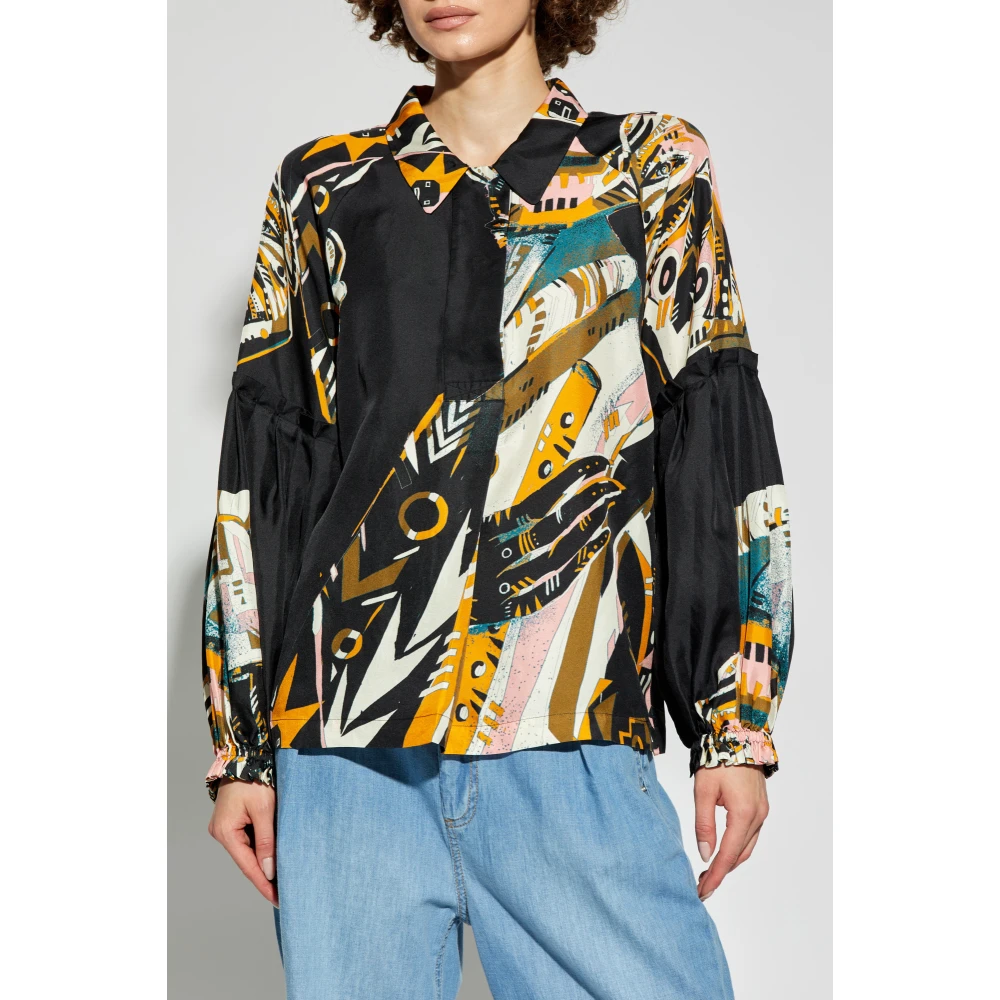 Munthe Zijden top met print Multicolor Dames